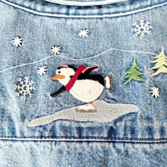 CHRISTOPHER & BANKS Denim Shirt Jacket Embroidered - Picture 8 of 16